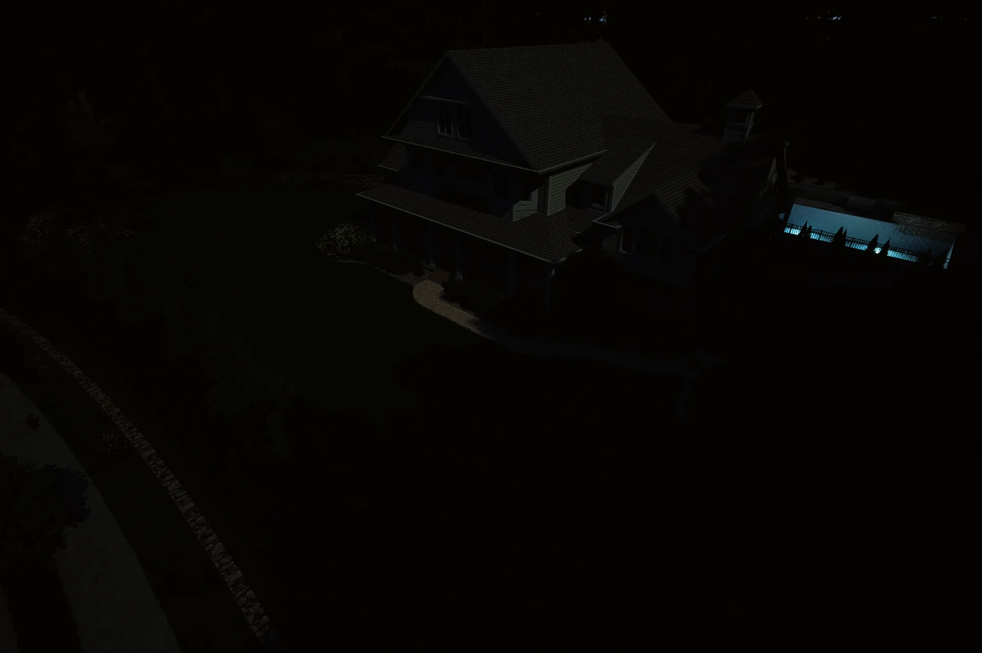 Aerial view before lighting