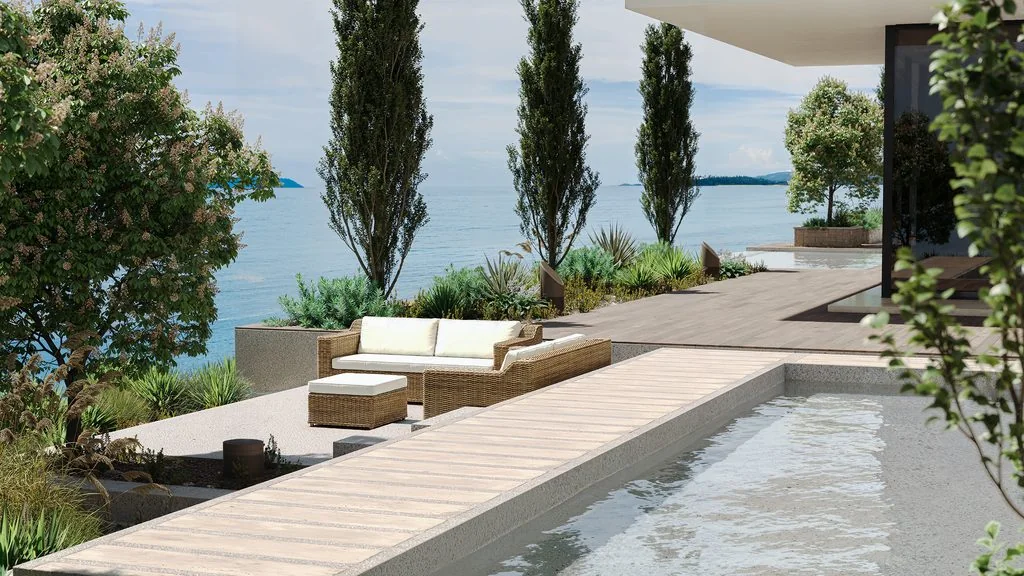 Coastal Source 1000 Series bollards installed in a landscape