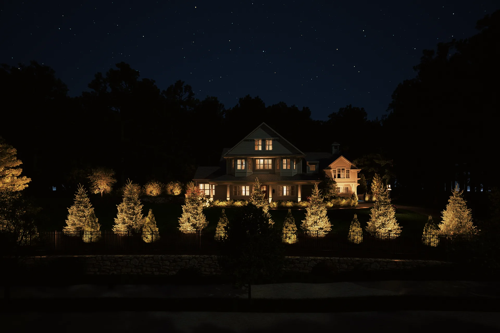Front elevation after lighting